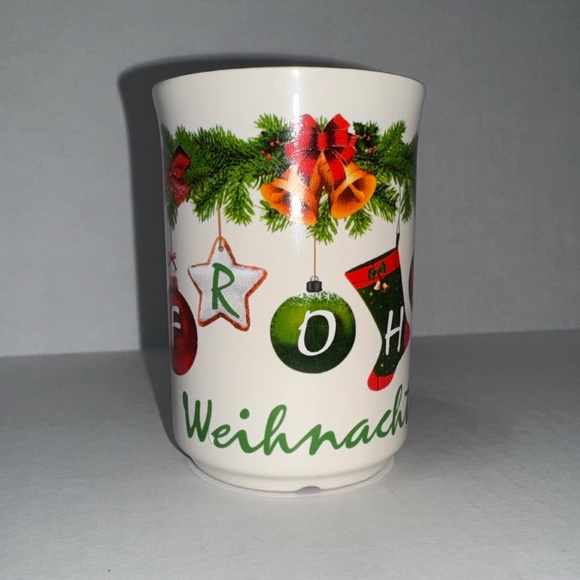 FROHE WEIHNACHTEN Christmas Mug, German, Small, Collectable - Picture 1 of 7